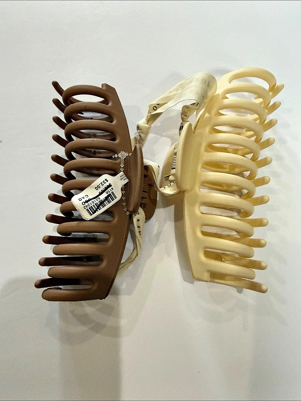 Anthropologie Brown & Cream Hair Claw Clips (2)